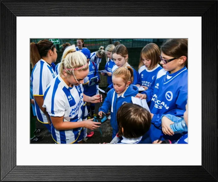 Framed Print : Brighton & Hove Albion Women vs Gillingham: 2013-14 Season - A Clash in the FA WSL Framed Print : Brighton & Hove Albion Women vs Gillingham: 2013-14 Season - A Clash in the FA WSL
