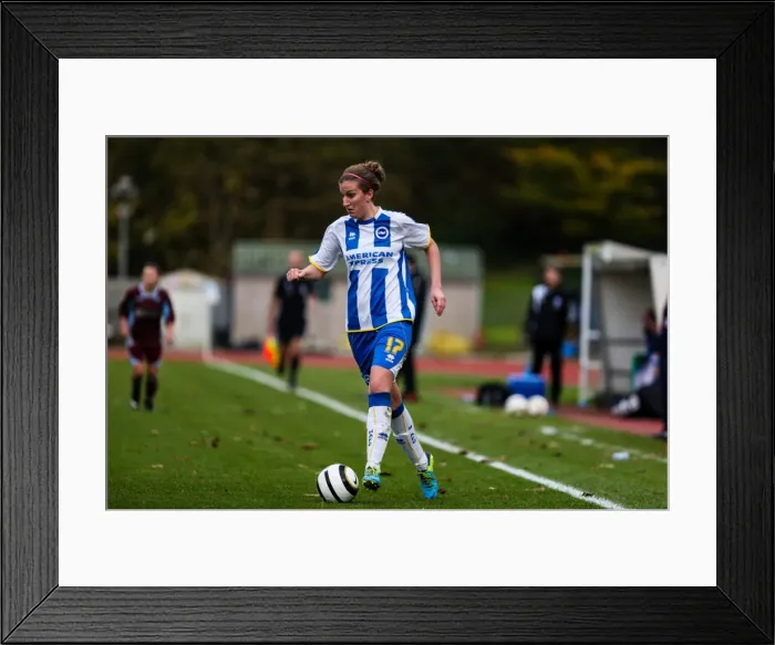 Framed Print : Brighton & Hove Albion Women's Football: Victory over Chesham (2013-14 Season) Framed Print : Brighton & Hove Albion Women's Football: Victory over Chesham (2013-14 Season)