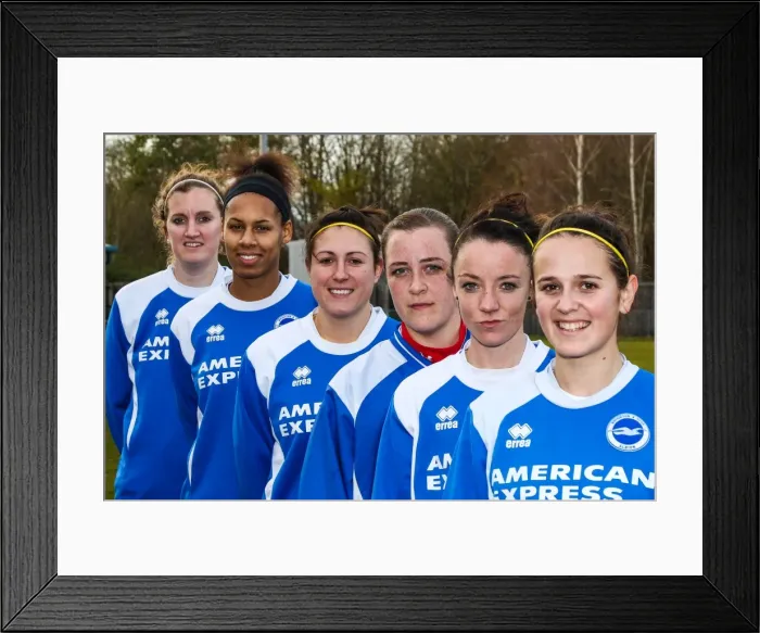 Framed Print : Brighton & Hove Albion vs. Tottenham: 2013-14 Women's Football Matches Framed Print : Brighton & Hove Albion vs. Tottenham: 2013-14 Women's Football Matches