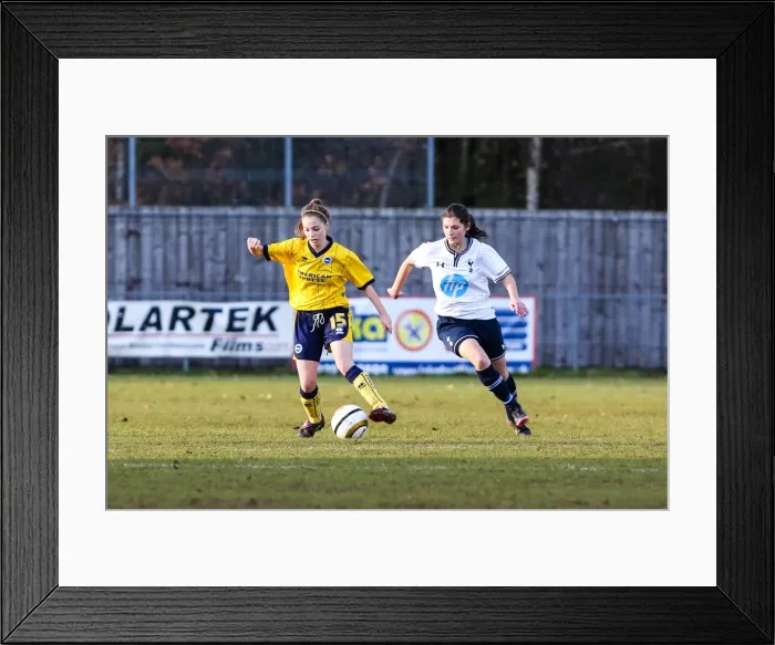 Framed Print : Battle of the Seaside: Brighton & Hove Albion vs. Tottenham - Women's Football, 2013-14 Season Framed Print : Battle of the Seaside: Brighton & Hove Albion vs. Tottenham - Women's Football, 2013-14 Season