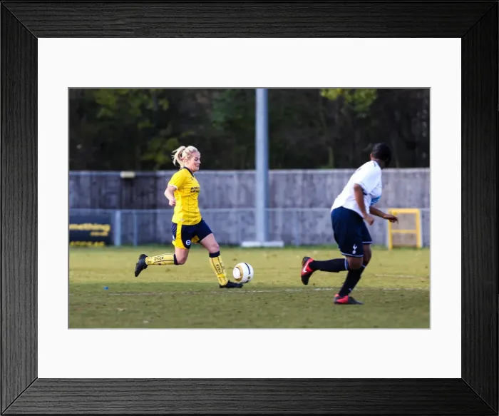 Framed Print : Battle of the Women's Football Field: Brighton & Hove Albion vs. Tottenham (2013-14 Season)