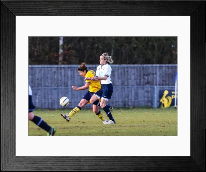 Framed Print : Battle of the Seaside: Brighton & Hove Albion vs. Tottenham - Women's Football Clash in the 2013-14 Season