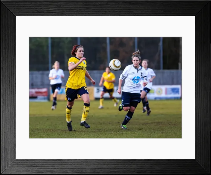Framed Print : Battle of the South Coast: Brighton & Hove Albion vs. Tottenham - Women's Football, 2013-14 Season