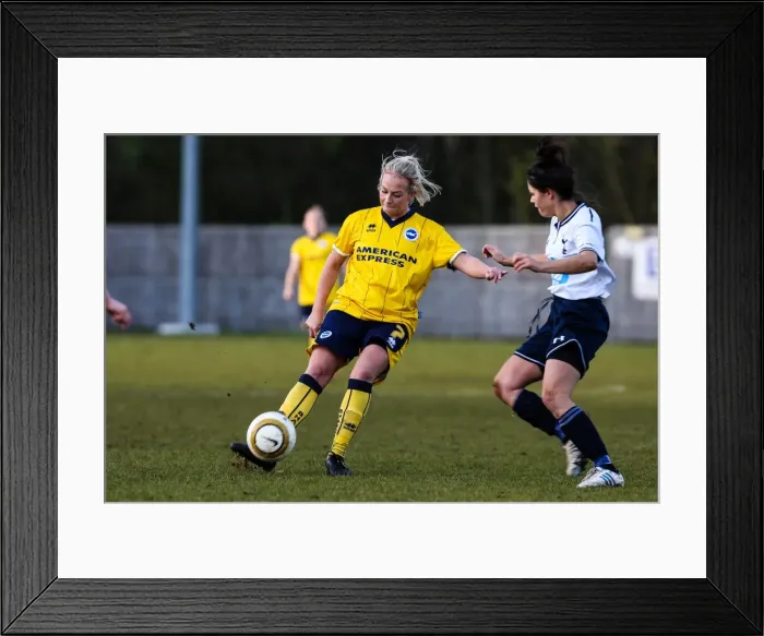 Framed Print : Brighton & Hove Albion vs. Tottenham: A Battle in the 2013-14 Women's Football Season