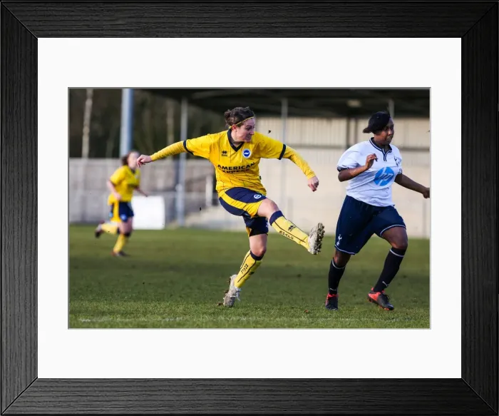 Framed Print : Battle of the Seaside: Brighton & Hove Albion vs. Tottenham - Women's Football Clash, 2013-14 Season