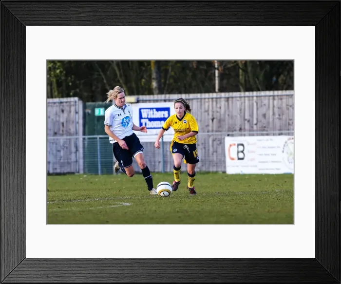 Framed Print : Battle of the Seaside: Brighton & Hove Albion vs. Tottenham - Women's Football, 2013-14 Season Framed Print : Battle of the Seaside: Brighton & Hove Albion vs. Tottenham - Women's Football, 2013-14 Season