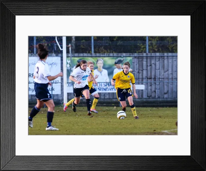 Framed Print : Battle of the Seaside: Brighton & Hove Albion vs. Tottenham - Women's Football, 2013-14 Season Framed Print : Battle of the Seaside: Brighton & Hove Albion vs. Tottenham - Women's Football, 2013-14 Season