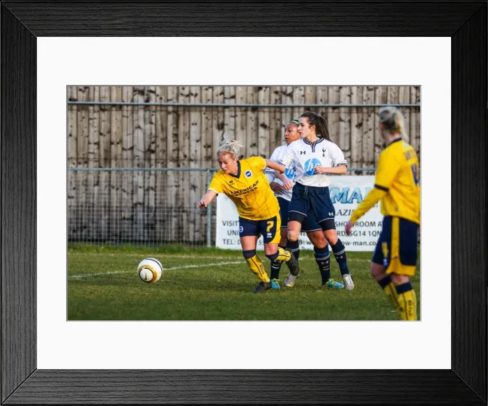 Framed Print : Brighton & Hove Albion vs. Tottenham: A Clash in the 2013-14 Women's Football Season Framed Print : Brighton & Hove Albion vs. Tottenham: A Clash in the 2013-14 Women's Football Season