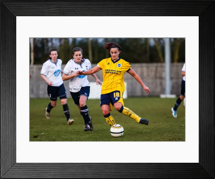 Framed Print : Battle of the Seaside: Brighton & Hove Albion vs. Tottenham - Women's Football, 2013-14 Season Framed Print : Battle of the Seaside: Brighton & Hove Albion vs. Tottenham - Women's Football, 2013-14 Season