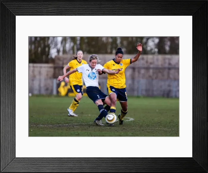 Framed Print : Battle of the Seaside: Brighton & Hove Albion vs. Tottenham - Women's Football, 2013-14 Season Framed Print : Battle of the Seaside: Brighton & Hove Albion vs. Tottenham - Women's Football, 2013-14 Season
