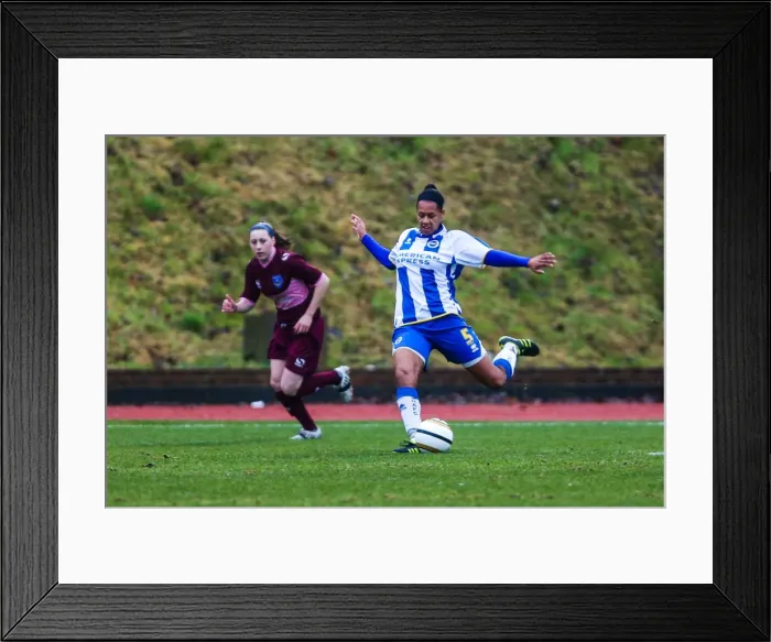 Framed Print : Brighton & Hove Albion vs. Portsmouth: Women's Football Match, Season 2013-14