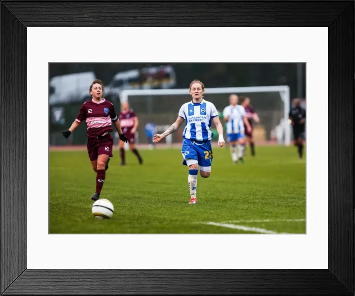 Framed Print : Action-Packed: Brighton & Hove Albion Women vs. Portsmouth (2013-14 Season) Framed Print : Action-Packed: Brighton & Hove Albion Women vs. Portsmouth (2013-14 Season)