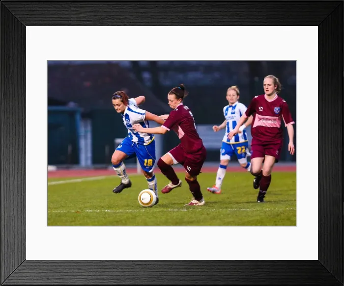 Framed Print : Brighton & Hove Albion Women vs. Portsmouth: 2013-14 Season Match Framed Print : Brighton & Hove Albion Women vs. Portsmouth: 2013-14 Season Match