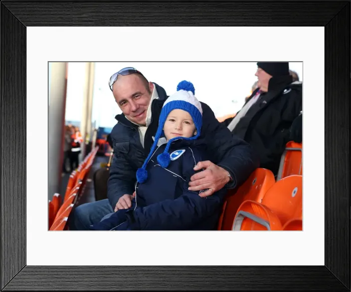 Framed Print : Brighton & Hove Albion Away at Blackpool (2013-14 Season)