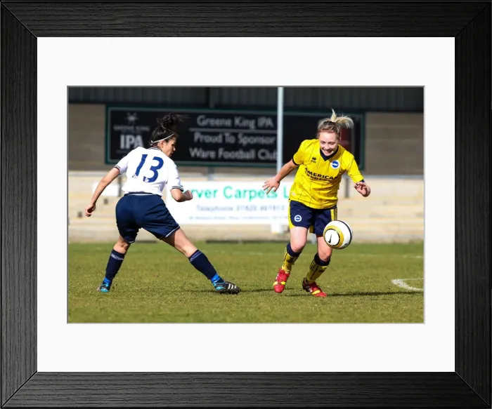 Framed Print : Brighton & Hove Albion vs. Tottenham Hotspur: Women's Match, March 23, 2014 Framed Print : Brighton & Hove Albion vs. Tottenham Hotspur: Women's Match, March 23, 2014