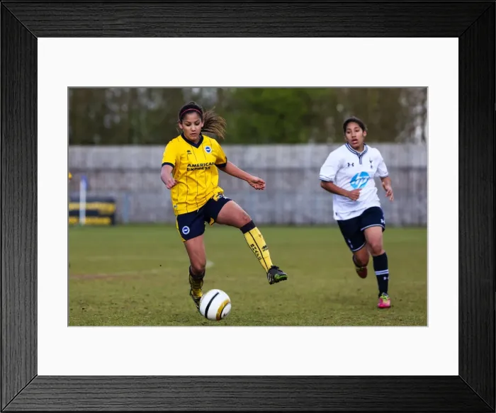 Framed Print : Brighton & Hove Albion vs. Tottenham Hotspur: Women's Match, March 23, 2014 Framed Print : Brighton & Hove Albion vs. Tottenham Hotspur: Women's Match, March 23, 2014