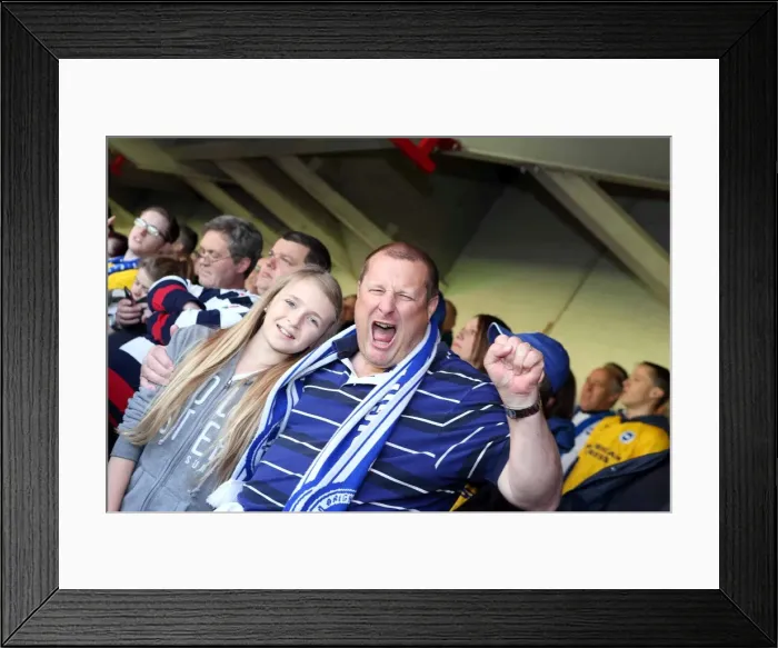 Framed Print : Brighton & Hove Albion vs. Nottingham Forest: 2013-14 Away Game (03MAY14)