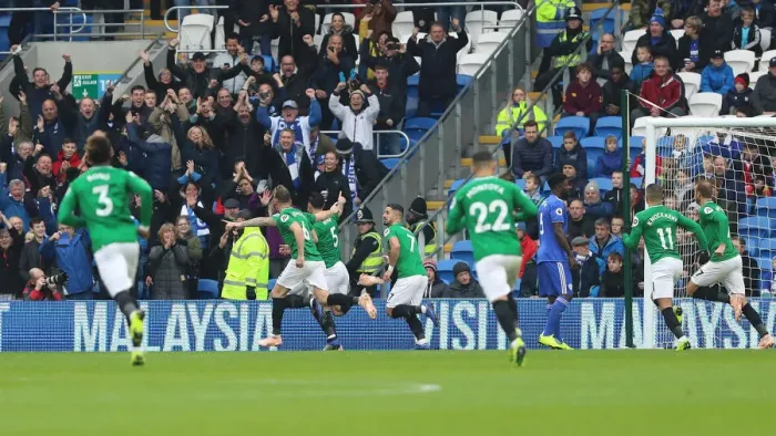 Framed Print : 10NOV18: Premier League Battle - Cardiff City vs. Brighton and Hove Albion at Cardiff City Stadium