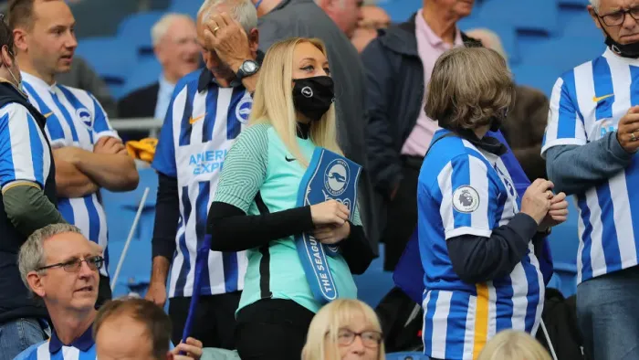 Framed Print : 2021-22 Premier League: Brighton & Hove Albion vs. Watford - Intense Match Action at American Express Community Stadium