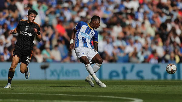2022 / 23 Premier League: Intense Action between Brighton & Hove Albion and Leeds United at American Express Community Stadium