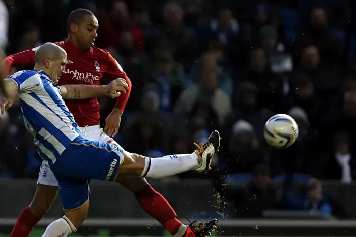 Framed Print : Adam El-Abd Defending: Brighton & Hove Albion vs. Nottingham Forest, Npower Championship, December 15, 2012 (Amex Stadium) Framed Print : Adam El-Abd Defending: Brighton & Hove Albion vs. Nottingham Forest, Npower Championship, December 15, 2012 (Amex Stadium)