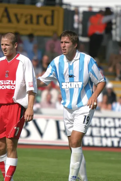 Framed Print : Adam Virgo in Action: Brighton & Hove Albion vs. Coventry, Withdean Stadium (2004-05) Framed Print : Adam Virgo in Action: Brighton & Hove Albion vs. Coventry, Withdean Stadium (2004-05)