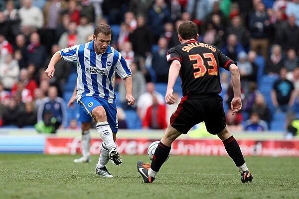 Alan Navarro's Intense Concentration: Brighton & Hove Albion vs Middlesbrough Championship Showdown at Amex Stadium (March 31, 2012)