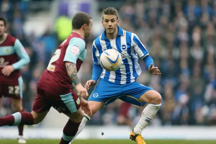 Framed Print : Andrea Orlandi in Action: Brighton & Hove Albion vs Burnley, Npower Championship, Amex Stadium, February 23, 2013 Framed Print : Andrea Orlandi in Action: Brighton & Hove Albion vs Burnley, Npower Championship, Amex Stadium, February 23, 2013