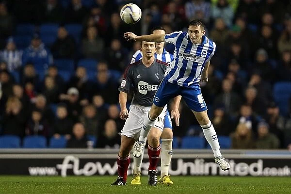 Andrew Crofts Clears the Ball for Brighton & Hove Albion Against Bolton Wanderers, November 2012