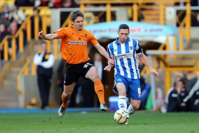 Framed Print : Andrew Crofts Tackles in Wolves vs. Brighton & Hove Albion, Championship Clash (November 10, 2012) Framed Print : Andrew Crofts Tackles in Wolves vs. Brighton & Hove Albion, Championship Clash (November 10, 2012)