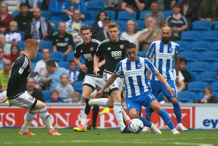 Framed Print : Anthony Knockaert in Action: Brighton & Hove Albion vs. Brentford, EFL Sky Bet Championship (10SEP16) Framed Print : Anthony Knockaert in Action: Brighton & Hove Albion vs. Brentford, EFL Sky Bet Championship (10SEP16)