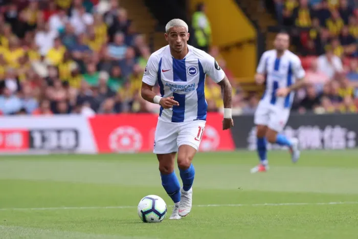 Framed Print : Anthony Knockaert: In Action for Brighton and Hove Albion vs. Watford, Premier League (11th August 2018)