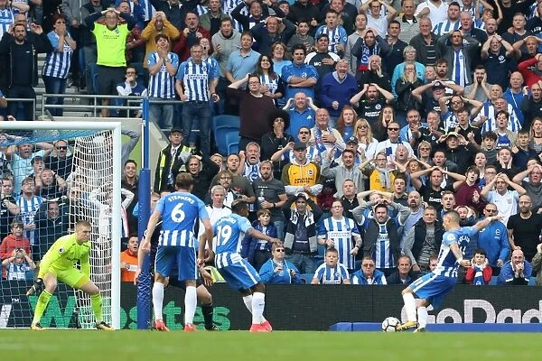 Anthony Knockaert Scores the First Goal: Brighton and Hove Albion vs. Everton, Premier League 2017