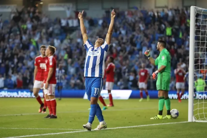 Framed Print : Anthony Knockaert Scores the Opener: Brighton & Hove Albion's Victory over Nottingham Forest in the EFL Sky Bet Championship (12th August 2016) Framed Print : Anthony Knockaert Scores the Opener: Brighton & Hove Albion's Victory over Nottingham Forest in the EFL Sky Bet Championship (12th August 2016)