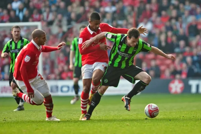 Framed Print : Ashley Barnes: In Action for Brighton & Hove Albion against Nottingham Forest, March 2012 Framed Print : Ashley Barnes: In Action for Brighton & Hove Albion against Nottingham Forest, March 2012