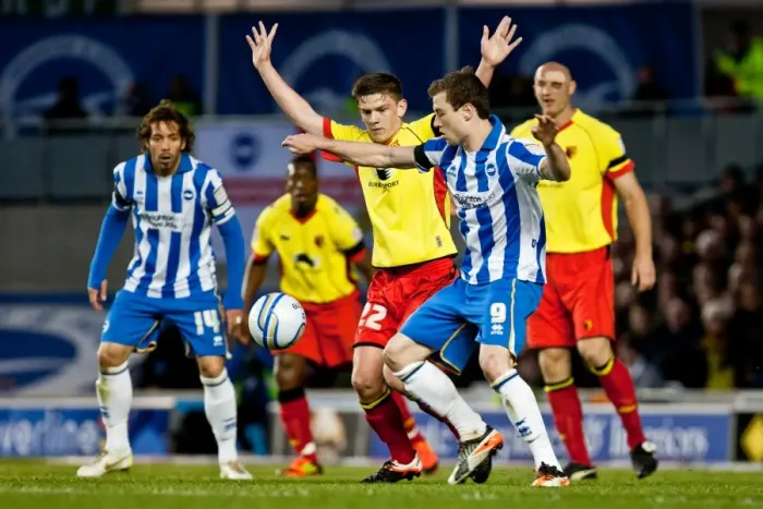 Framed Print : Ashley Barnes in Action: Brighton & Hove Albion vs. Watford, Npower Championship, April 17, 2012 Framed Print : Ashley Barnes in Action: Brighton & Hove Albion vs. Watford, Npower Championship, April 17, 2012
