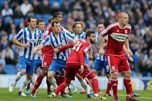 Ashley Barnes of Brighton & Hove Albion Waits for Corner Kick Against Middlesbrough (October 20, 2012)