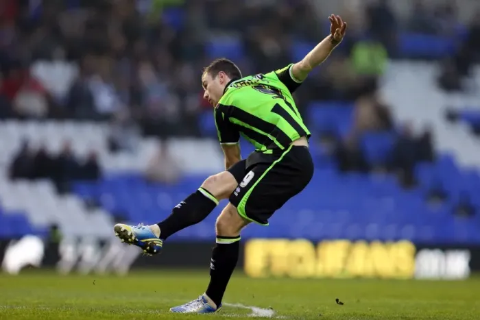 Framed Print : Ashley Barnes Equalizer: Brighton & Hove Albion vs. Birmingham City, Championship Match, January 2013 Framed Print : Ashley Barnes Equalizer: Brighton & Hove Albion vs. Birmingham City, Championship Match, January 2013
