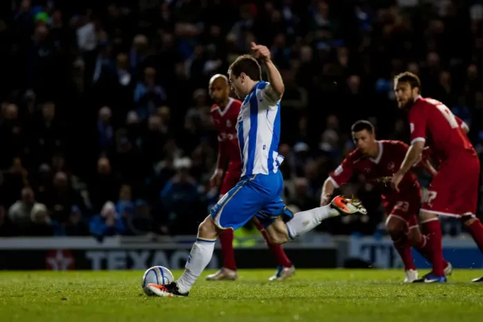 Framed Print : Ashley Barnes Penalty Saved by Federici: Brighton & Hove Albion vs. Reading, April 2012 Framed Print : Ashley Barnes Penalty Saved by Federici: Brighton & Hove Albion vs. Reading, April 2012