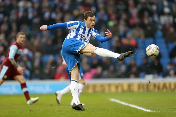 Framed Print : Ashley Barnes Takes Shot Against Brighton & Hove Albion at Amex Stadium (February 23, 2013) Framed Print : Ashley Barnes Takes Shot Against Brighton & Hove Albion at Amex Stadium (February 23, 2013)