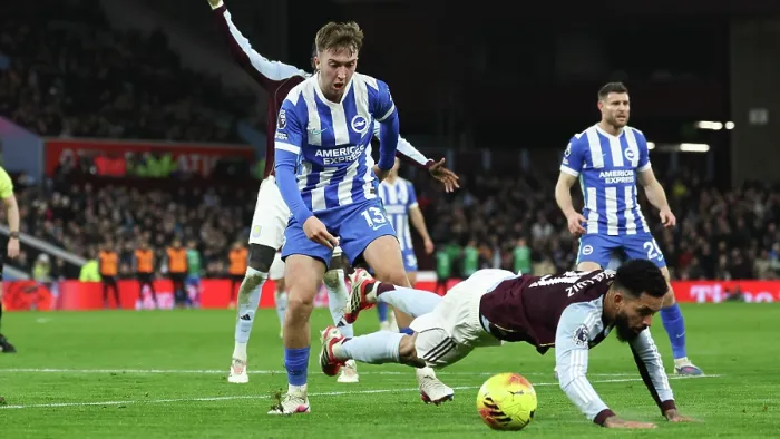 Framed Print : Aston Villa v Brighton and Hove Albion Premier League 11FEB26 Framed Print : Aston Villa v Brighton and Hove Albion Premier League 11FEB26