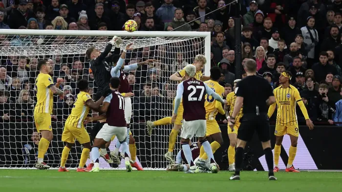 Framed Print : Aston Villa v Brighton and Hove Albion Premier League 30DEC24 Framed Print : Aston Villa v Brighton and Hove Albion Premier League 30DEC24