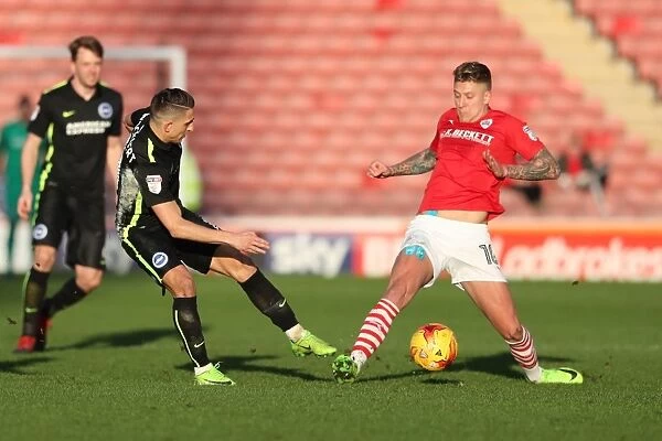 Barnsley vs. Brighton and Hove Albion: EFL Sky Bet Championship Clash at Oakwell (18FEB17) - Intense Action from the Football Field