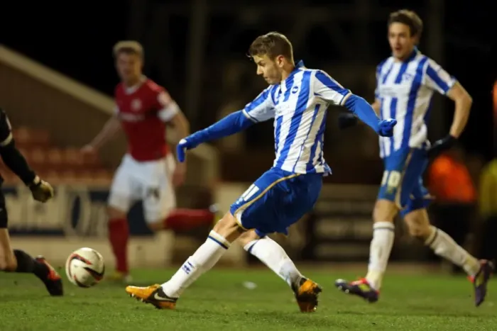 Framed Print : Barnsley vs. Brighton & Hove Albion: Andrea Orlandi Shoots in NPower Championship Match at Oakwell Stadium (March 12, 2013) Framed Print : Barnsley vs. Brighton & Hove Albion: Andrea Orlandi Shoots in NPower Championship Match at Oakwell Stadium (March 12, 2013)