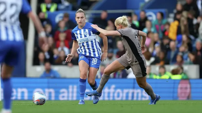 Framed Print : Battle in the Premier League: Brighton & Hove Albion Women vs. Tottenham Hotspur Women (15th October 2023) Framed Print : Battle in the Premier League: Brighton & Hove Albion Women vs. Tottenham Hotspur Women (15th October 2023)