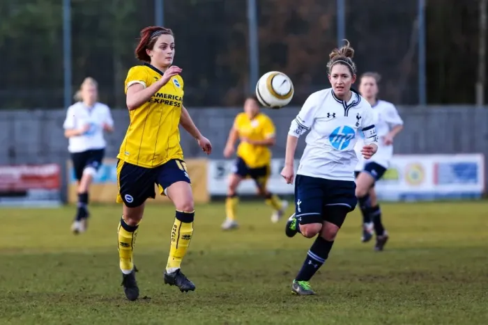 Framed Print : Battle of the South Coast: Brighton & Hove Albion vs. Tottenham - Women's Football, 2013-14 Season
