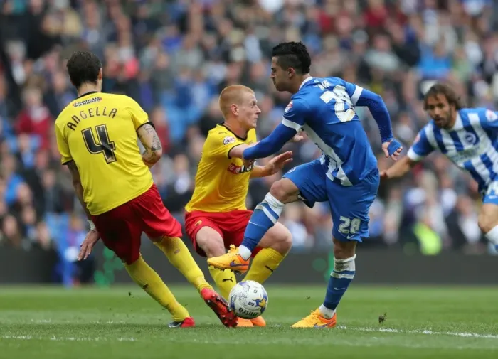 Framed Print : Beram Kayal in Action: Brighton & Hove Albion vs. Watford (25APR15) Framed Print : Beram Kayal in Action: Brighton & Hove Albion vs. Watford (25APR15)