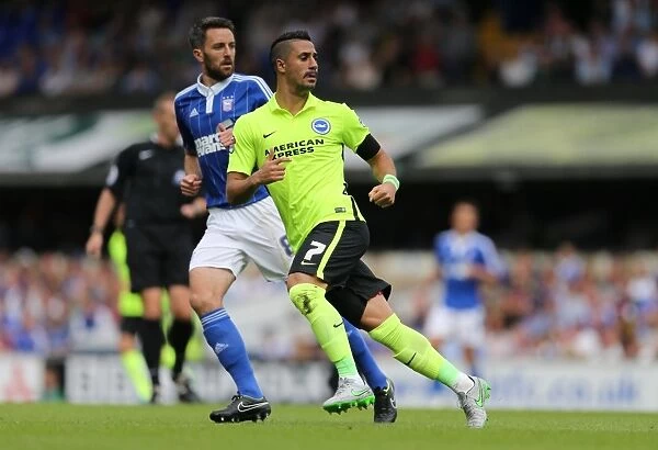 Beram Kayal in Action: Brighton Midfielder Battles Ipswich Town in Sky Bet Championship Clash (August 2015)