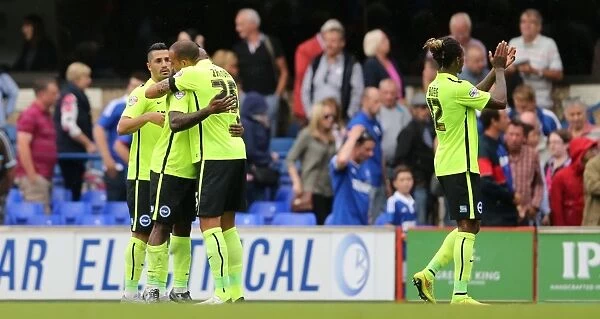 Bobby Zamora's Celebration: Brighton Secure Hard-Fought Victory Over Ipswich Town in Sky Bet Championship (28 / 08 / 2015)