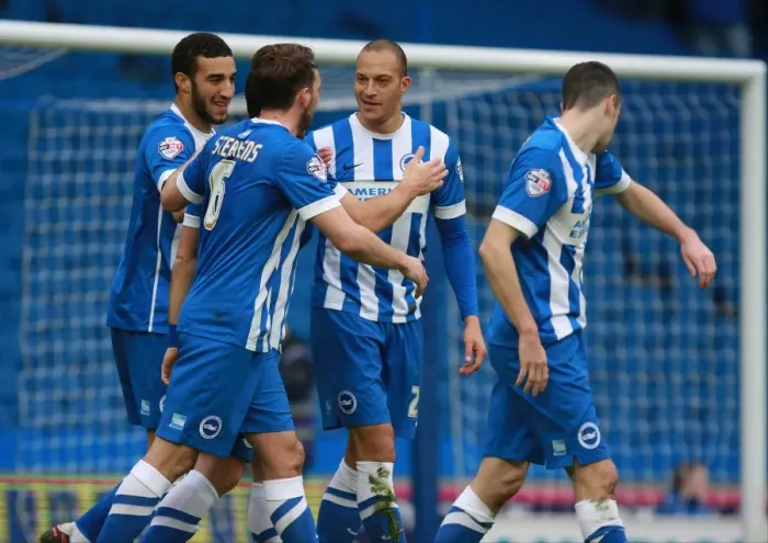 Framed Print : Bobby Zamora's Thrilling Goal: Brighton and Hove Albion vs. Huddersfield Town (Championship Clash, 23 Jan 2016)